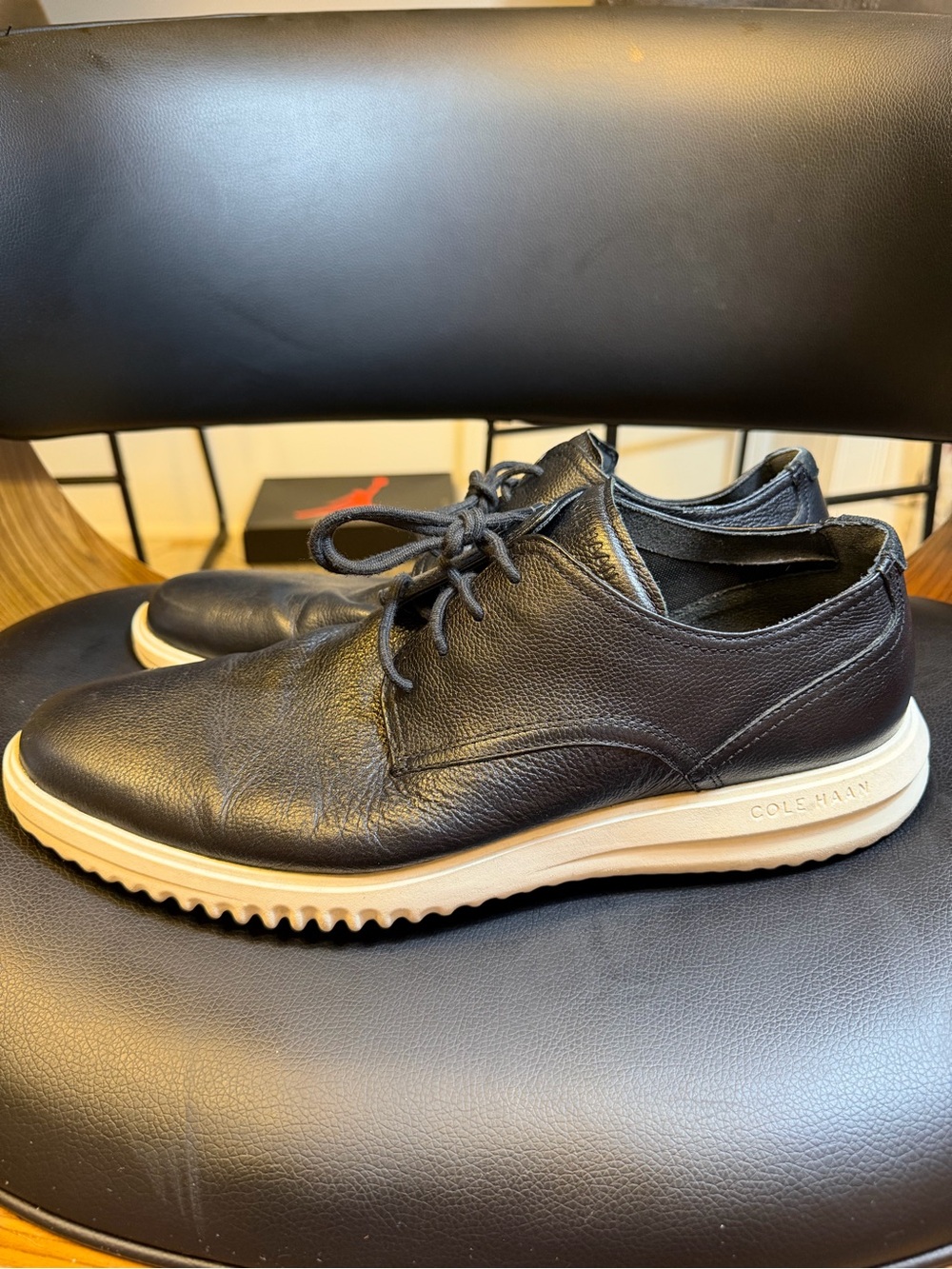 Cole Haan Grand+ Plus Plain Toe Oxford Black Leather Shoes C36934 Men’s Sz 12M